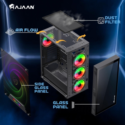 CYCLONIA Gaming PC Desktop Tower - Intel i5-10400F Processor Up To 4.30 GHz 32GB DDR4 RAM 512GB SSD Nvidia GeForce RTX 3050 GDDR6 HDMI, WIFI, Windows