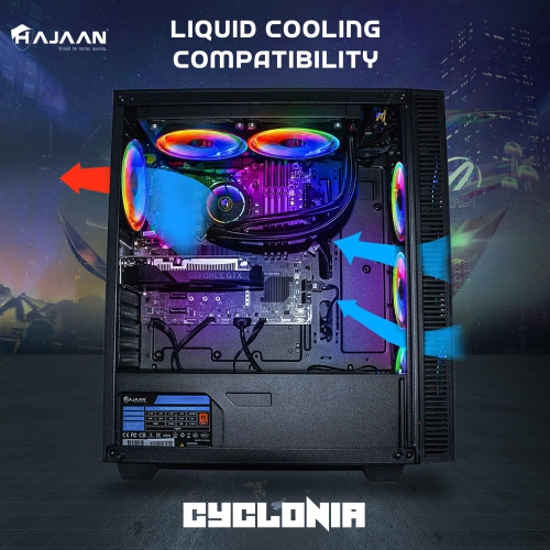 CYCLONIA Gaming PC Desktop Tower - Intel i5-10400F Processor Up To 4.30 GHz 32GB DDR4 RAM 512GB SSD Nvidia GeForce RTX 3050 GDDR6 HDMI, WIFI, Windows