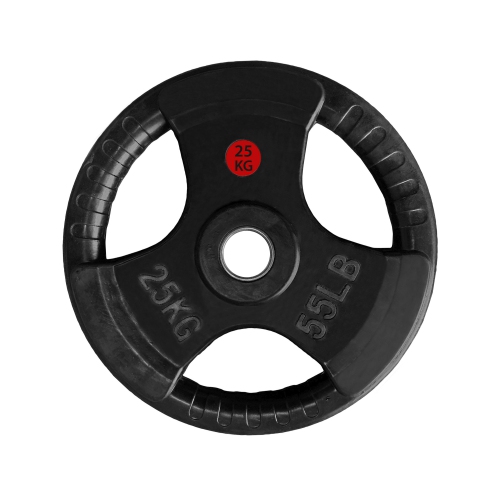3 Grip Rubber Coated Olympic Size Plates - 55 lb PAIR