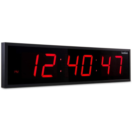 Ivation Huge Large Big Oversized Digital LED Clock - Shelf or Wall Mount