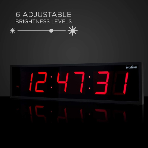 Ivation Huge Large Big Oversized Digital LED Clock - Shelf or Wall Mount