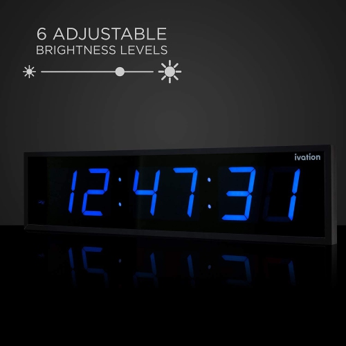 DBTech Huge 30 Inch Large Oversized Digital LED Clock Blue LED, 30 inch