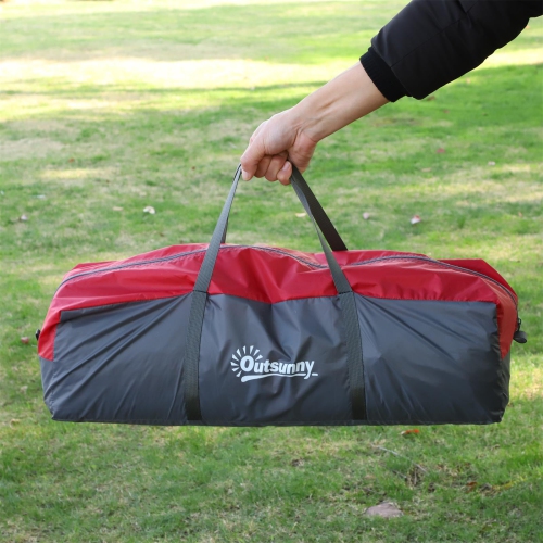 Outsunny Outdoor Camping Tent For 5-6 W/ Build-in Bag, Lighting Hook