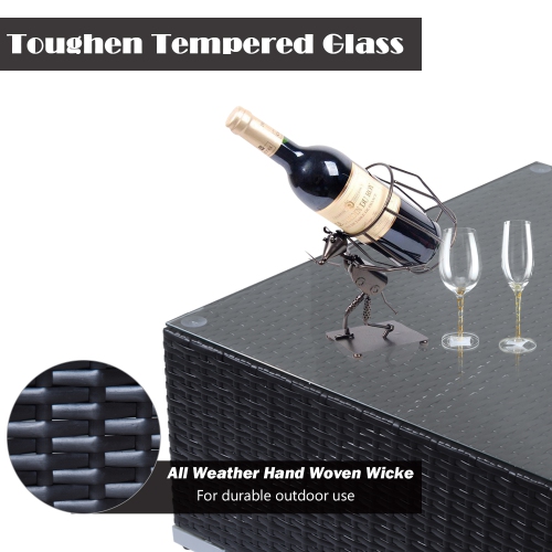 Outsunny 7 Pieces Garden Wicker Sectional Sofa Set Patio Outdoor Furniture