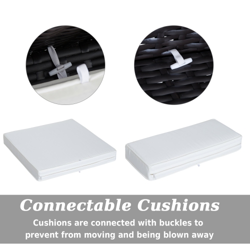 Outsunny 7 Pieces Garden Wicker Sectional Sofa Set Patio Outdoor Furniture