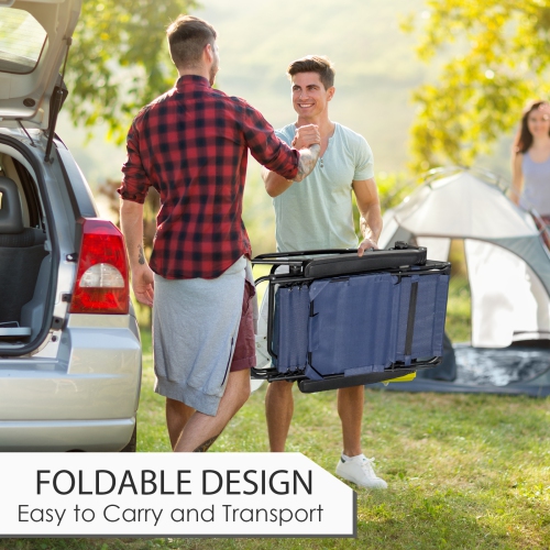 Outsunny 2 Piece Foldable Lounge Chair with Canopy Shade, Outdoor Zero Gravity Chair w/ Side Tray & Cup Holder, Reclining Lounger w/ Breathable Mesh