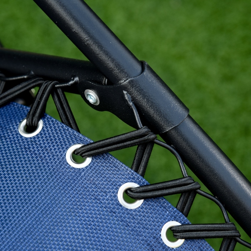 Outsunny 2 Piece Foldable Lounge Chair with Canopy Shade, Outdoor Zero Gravity Chair w/ Side Tray & Cup Holder, Reclining Lounger w/ Breathable Mesh