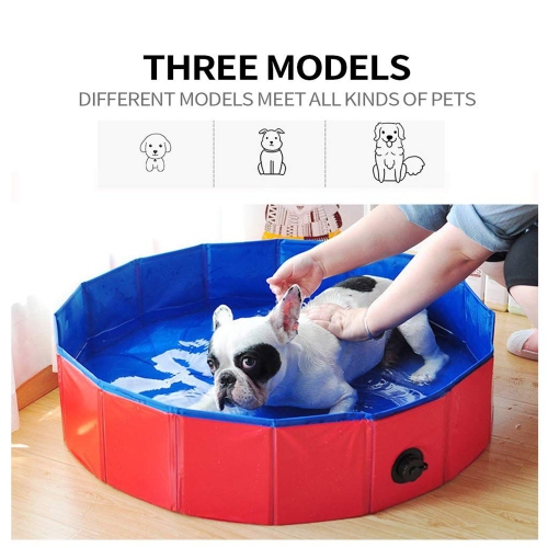 Foldable Dog Pool, Collapsible Hard Plastic Dog Swimming Pool, Portable Bath Tub for Pets Dogs and Cats, Pet Wading Pool for Indoor and Outdoor, 48 x