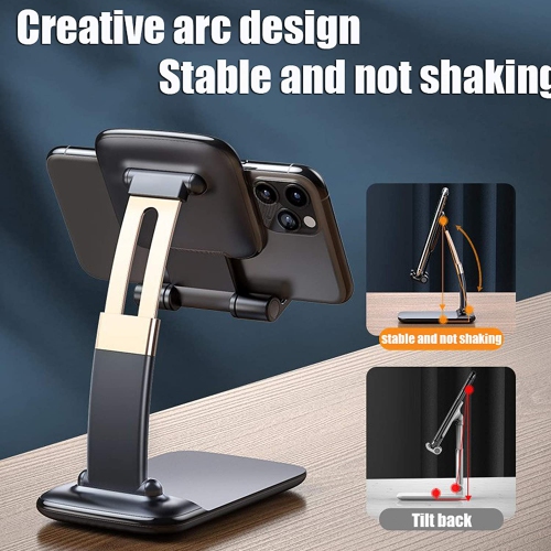 WINGOMART Cell Phone Stand Angle Height Adjustable Desktop Phone Holder Thick Case Friendly Phone Holder Stand for Desk - Refurbished Good