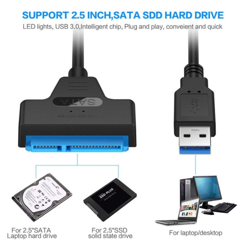 ISTAR USB 3.0 to SATA Adapter Cable with UASP SATA to USB Converter for 2.5 "HDD Hard Drives and SSD Solid State Drives