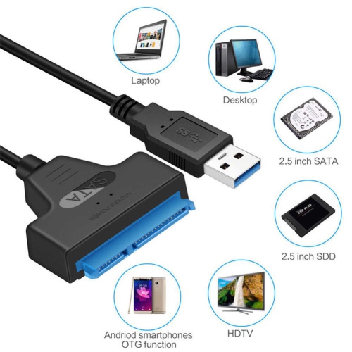 ISTAR USB 3.0 to SATA Adapter Cable with UASP SATA to USB Converter for 2.5 "HDD Hard Drives and SSD Solid State Drives