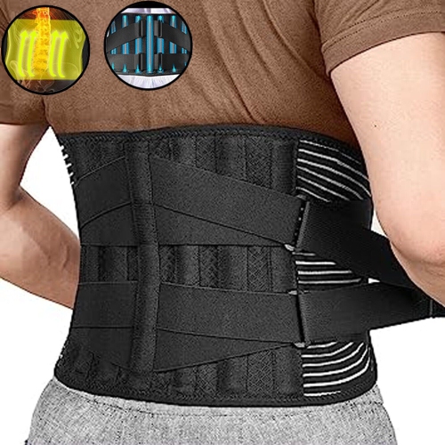 ISTAR  Lumbar Support Belt for Lower Back Pain Herniated Disc, Sciatica, Scoliosis, Posture Corrector for Women And Men \w Removable for Heavy