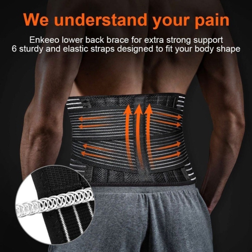 ISTAR Lower Back Support Brace Lumbar Waist Belt Double Pull Adjustable Belt XL UNISEX