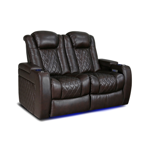 Valencia Tuscany Top Grain 11000 Italian Nappa Leather Power Reclining, Lumbar, Dark Chocolate Home theatre Seating 2-seat&nbsp;Loveseat