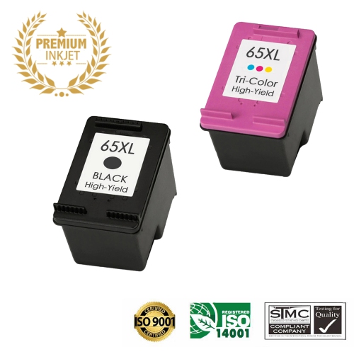 Ultra Toner® Set of HP 65XL/HP65/65/hp65/hp65xl/hp-65 Remanufactured Inkjet Cartridge-HP 2625 2652 3720 3722 3723 3752 3755