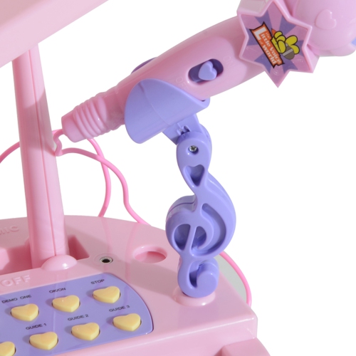 Qaba Mini Electronic Musical Piano 37 Key Keyboard Kids Toy Microphone Stool