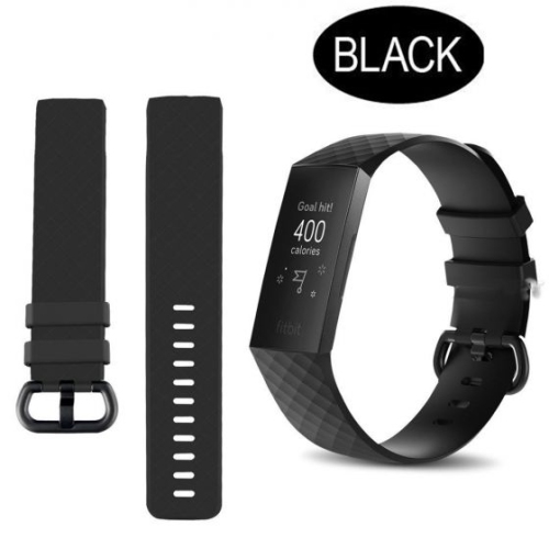 ISTAR  2 Pack for Fitbit Charge 3 Silicon Watch Band - L / In Black