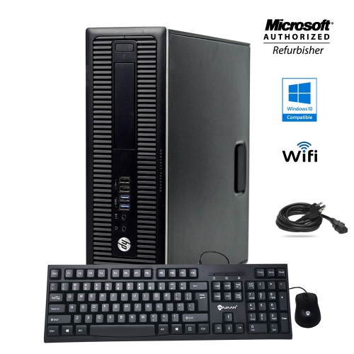 HP EliteDesk 800 G1 Small Form Factor Desktop - Intel Core i5-4570, 16GB Memory, 256GB SSD, Win 10 Home + Dual 24" Monitor, Keyboard & Mouse Included by HP - Refurbished condition - Image 5