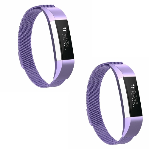 2 Pack Magnet Watch Wrist Band Strap Compatible For FitBit Alta HR Ace (Lavender /Small)