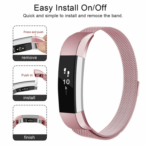 2 Pack Magnet Watch Wrist Band Strap Compatible For FitBit Alta HR Ace
