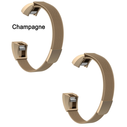 2 Pack Magnet Watch Wrist Band Strap Compatible For FitBit Alta HR Ace (Champagne/Large)