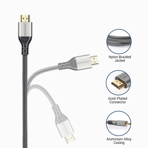 3FT HDMI 2.1 8K Ultra High Speed 48Gbps UHD HDR 28AWG HDMI Cord with Nylon Braided Jacket