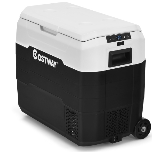 Costway 53 QT Portable Car Refrigerator -4°F to 50°F Dual-Zone Car Cooler