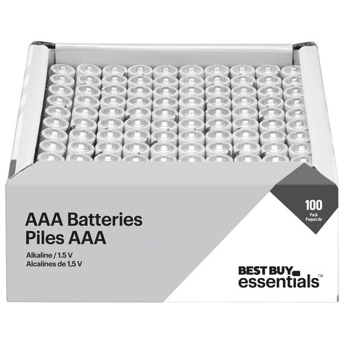 Piles AAA Best Buy Essentials - Paquet de 100 - Exclusivité de Best Buy