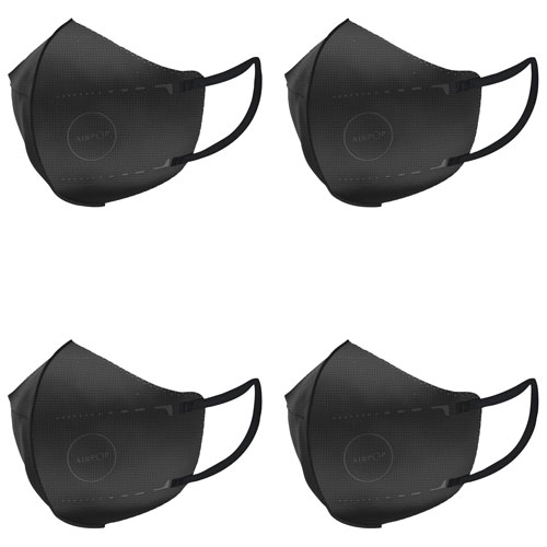 AirPop Pocket Reusable Polyester Face Mask - 4 Pack - Black