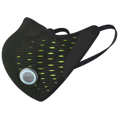 AirPop Active+ Halo Reusable Microfibre Smart Face Mask - Black/Green