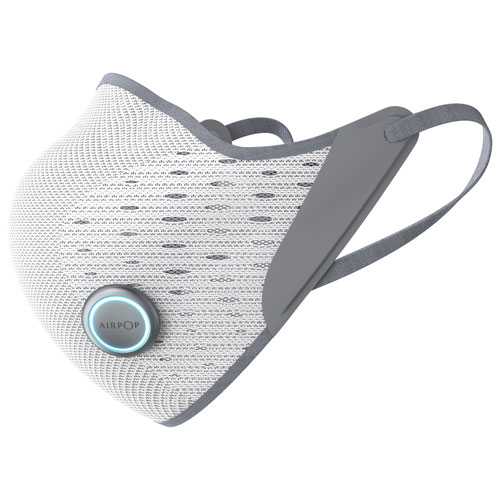 AirPop Active+ Halo Reusable Microfibre Smart Face Mask - White/Grey