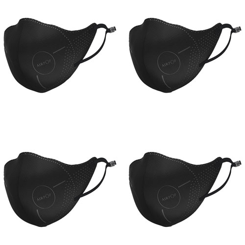 AirPop Light SE Reusable Polyester Face Mask - 4 Pack - Black