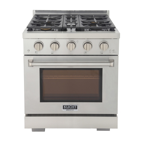 KUCHT Professional Cuisinière au propane liquide de 30 po avec 4 brûleurs et four à convection