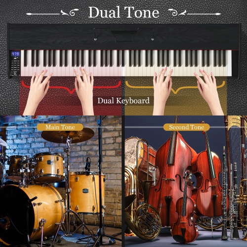 Costway 88-Key Full Size Digital Piano Weighted Keyboard w/ Sustain Pedal