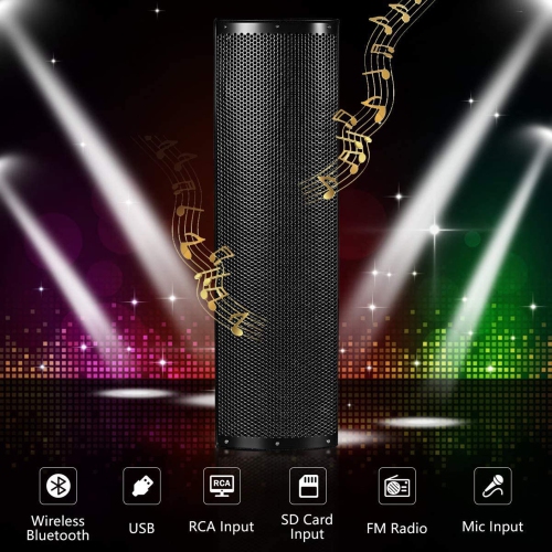 Gymax Set of 2 Loud Bluetooth Speaker 200W Active 3-Way 6.5'' PA System Speaker