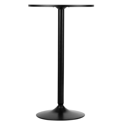 Gymax 4 PCS Round Pub Table 24'' Bistro Bar Cocktail Table w/Metal Base Black