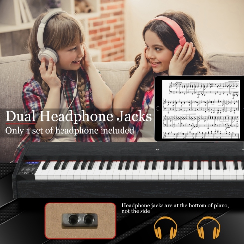 Gymax 88-Key Full Size Digital Piano Weighted Keyboard w/ Sustain Pedal Black/White