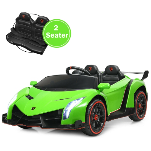 Image 1 de 10.. Gymax 12V 2-Seater Licensed Lamborghini Kids Ride On Car w/ RC & Swing Function