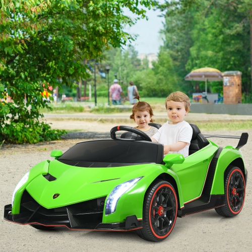Gymax 12V 2-Seater Licensed Lamborghini Kids Ride On Car w/ RC & Swing Function