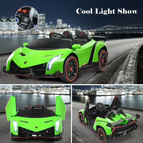 Gymax 12V 2-Seater Licensed Lamborghini Kids Ride On Car w/ RC & Swing Function