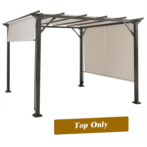 Gymax 2PCS 16x4 Ft Universal Replacement Canopy for Pergola Structure Sun Awning Beige