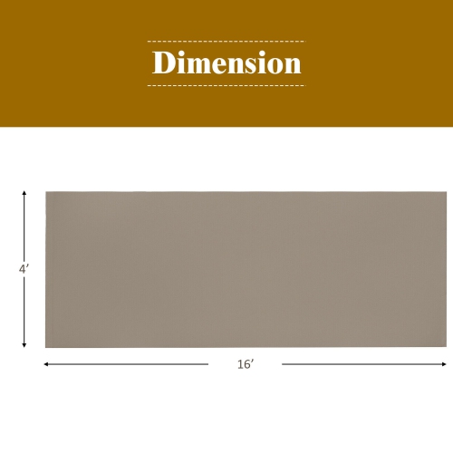 Gymax 2PCS 16x4 Ft Universal Replacement Canopy for Pergola Structure Sun Awning Beige