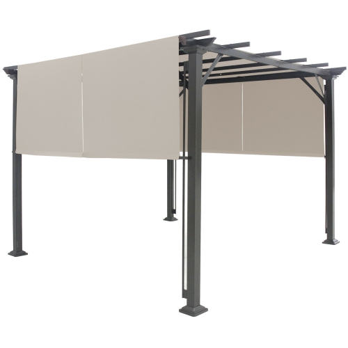 Gymax 2PCS 16x4 Ft Universal Replacement Canopy for Pergola Structure Sun Awning Beige