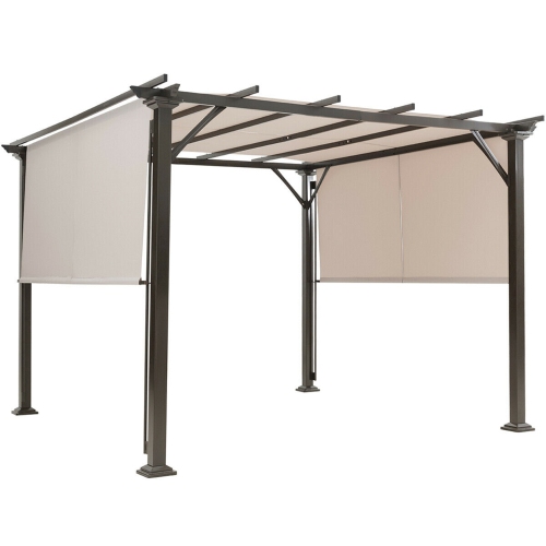 Gymax 2PCS 16x4 Ft Universal Replacement Canopy for Pergola Structure Sun Awning Beige