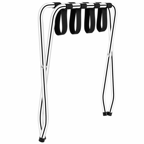 Gymax Folding Luggage Rack Chromed Metal Suitcase Holder Shelf for Home Hotel