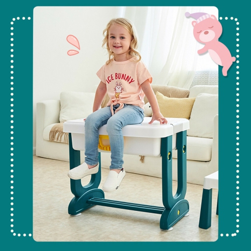 Gymax 5 in 1 Kids Activity Table Set w/ Chair Toddler Luggage Building Block Table