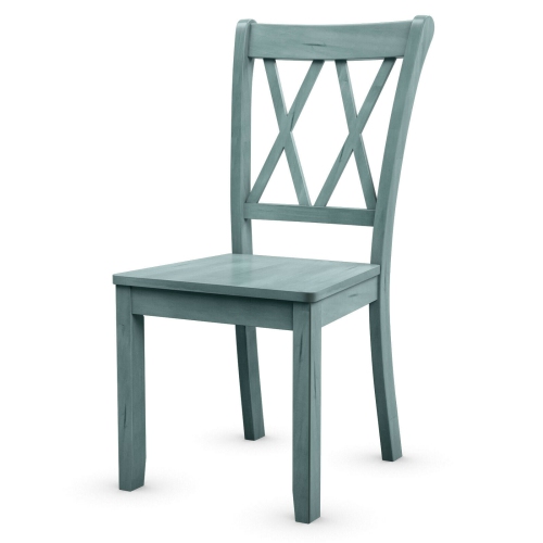 Gymax Set of 4 Wooden Dining Side Chair Armless Chair Home Kitchen Mint Green