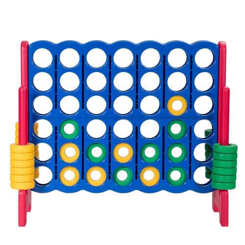 Gymax Jumbo 4-to-Score Game Set Giant 4 in A Row Kids Adults w/ 42 Jumbo Rings
