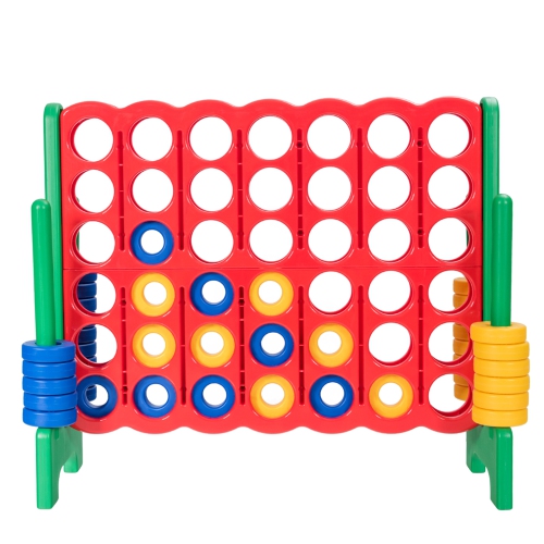 Gymax Jumbo 4-to-Score Game Set Giant 4 in A Row Kids Adults w/ 42 Jumbo Rings