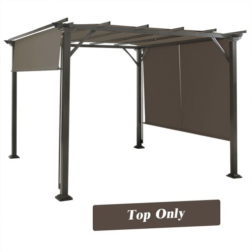 Gymax 2PCS 16x4 Ft Universal Replacement Canopy for Pergola Structure Sun Awning Brown